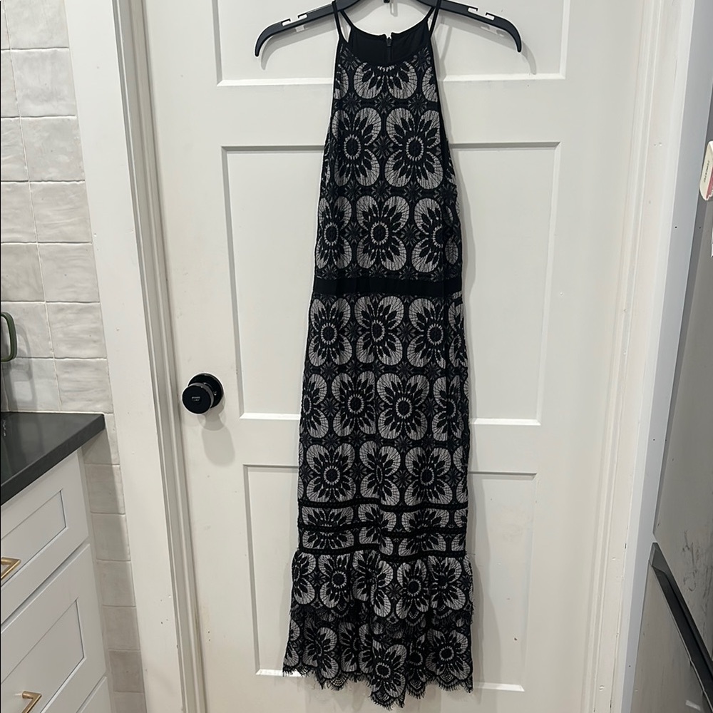 Banana Republic Black Halter Midi Gown